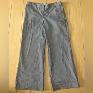 LIZ CLAIBORNE Jackie Wide Leg Black White Pinstripe Pants Women 12 Petite 12P